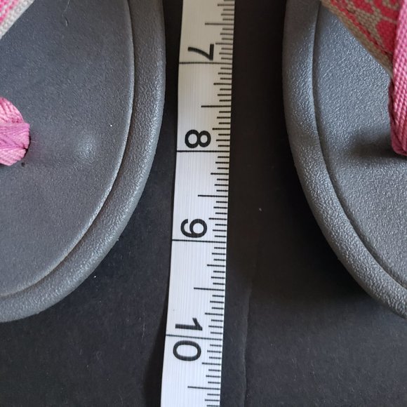 Okabashi Pink & Gray Flipflop Sandals Made in USA 7-7.5 Medium - Picture 4 of 6